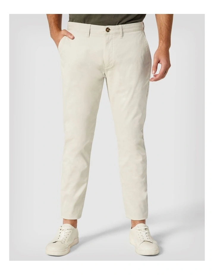 Slim Stretch Cotton Chino in Bone