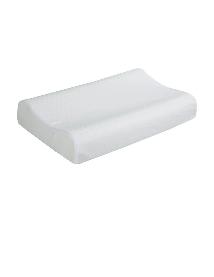 Contoured Pincore Memory Foam Pillow 60x40cm in White