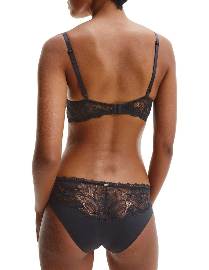 Seductive Comfort Lotus Floral Push-Up T-Shirt Bra in Black