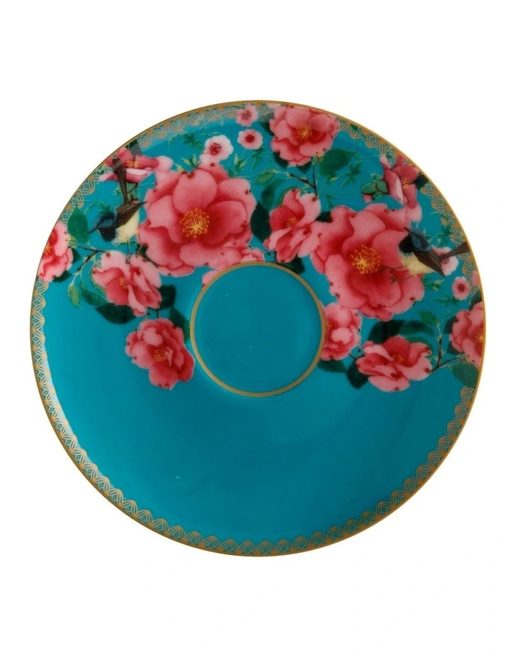 Silk Road Gift Boxed Footed Cup and Saucer Set 200ml in Aqua