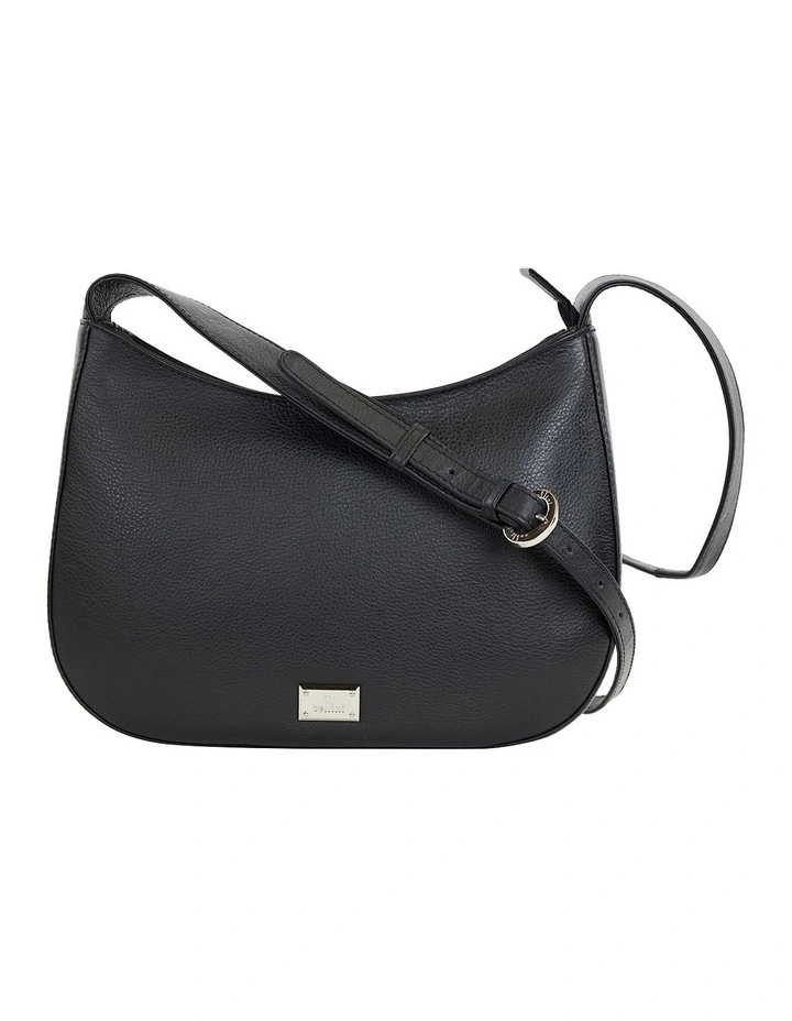 Milan Leather Crossbody Bag in Black