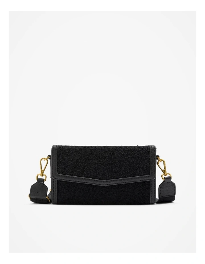 Boucle Boxy Crossbody Bag in Black
