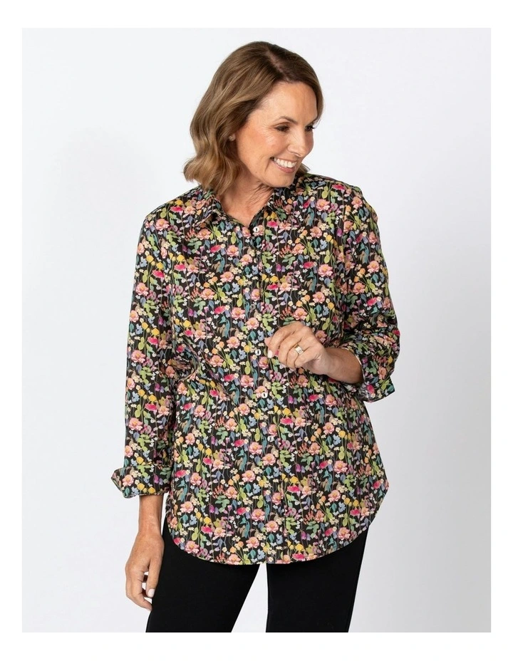 Fairytale Forest Long Sleeve Shirt in Black