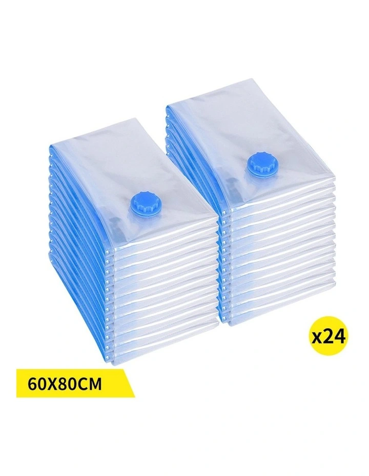 Vacuum Storage Bags with Air Pump x24 in Transparent