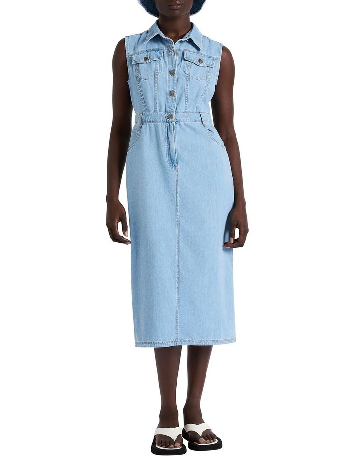 Tenerife Denim Dress in Maroubra Blue