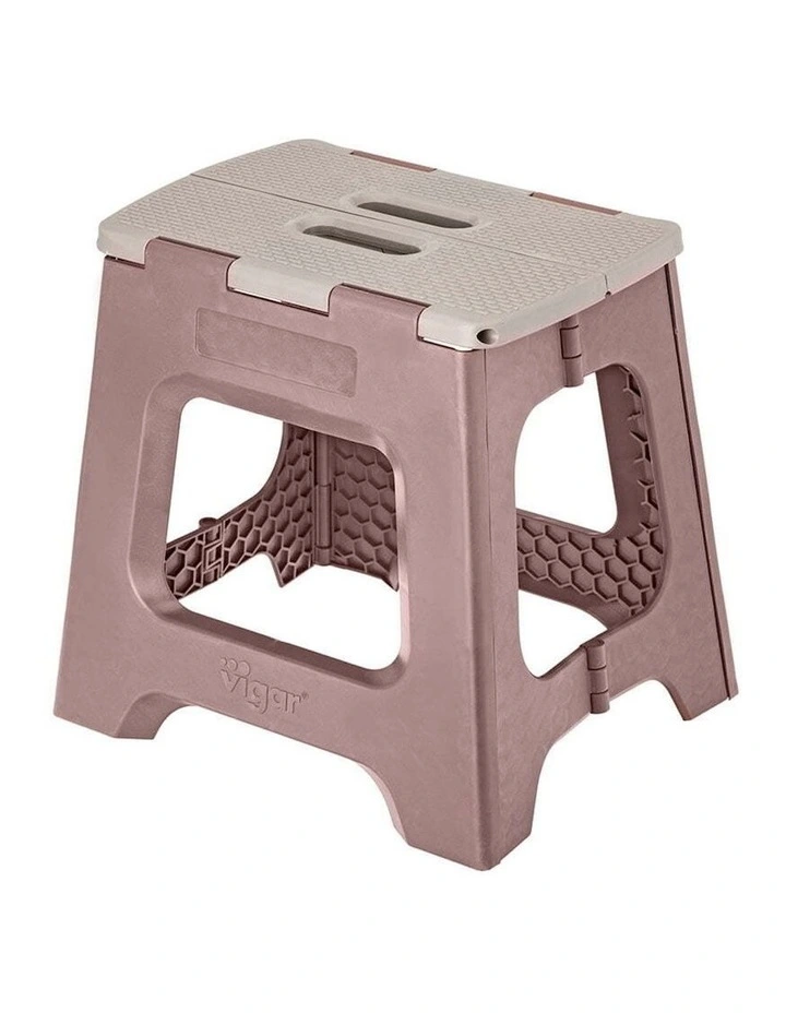 Vigar Compact Foldable Plastic Step Stool in Pink