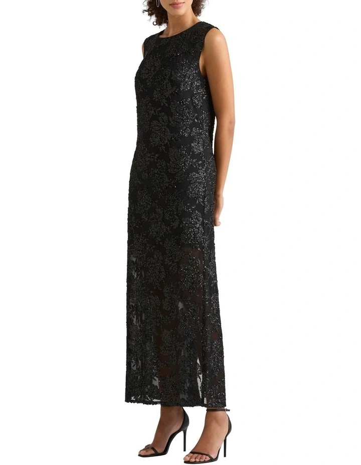 Firenze Sequin Dress in Black Sparkle