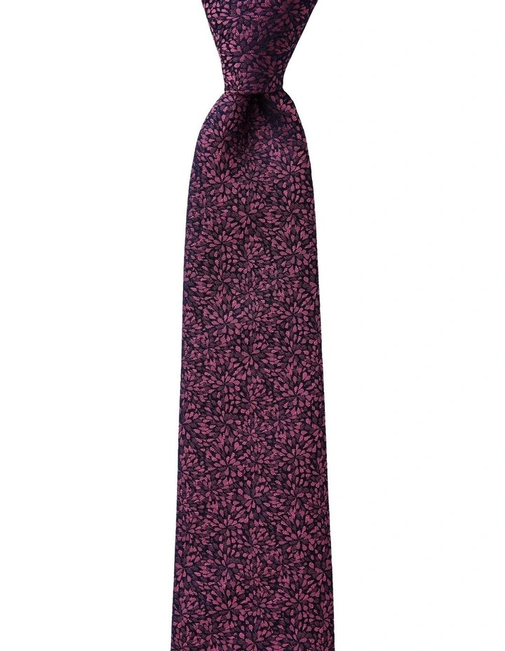 Ice Crystals Silk Tie in Plum