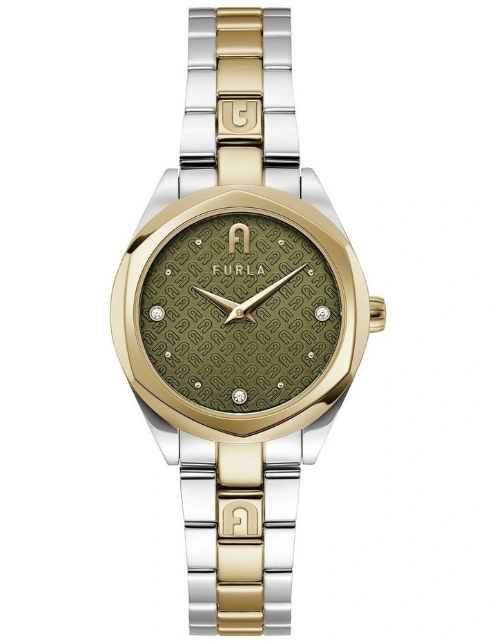 Petite Shape Stainless Steel Watch in 2 Tone