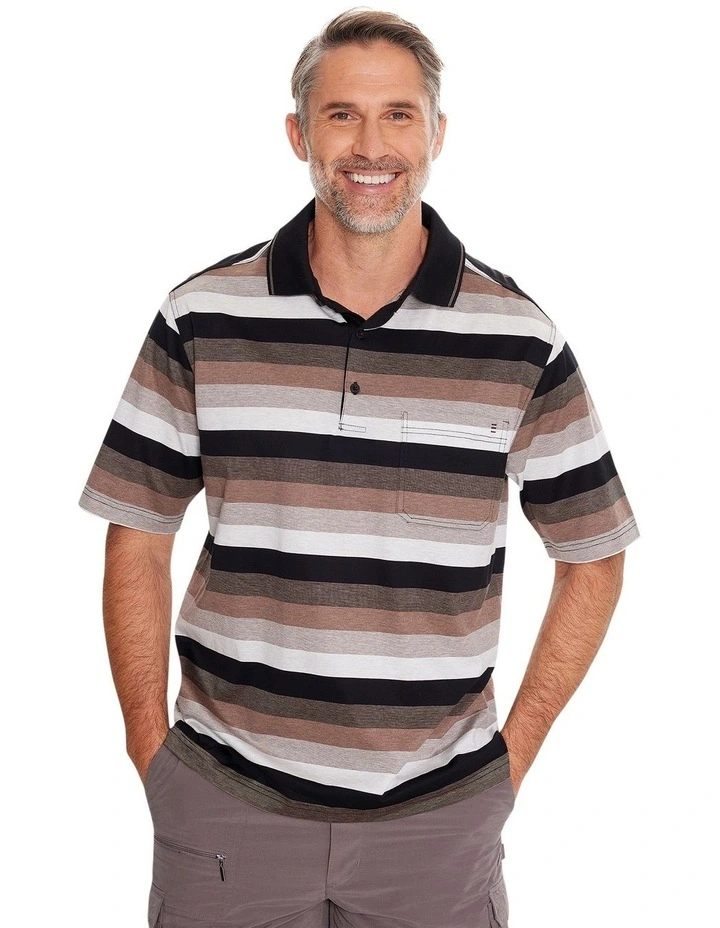 Ked Mercerised Polo in Black