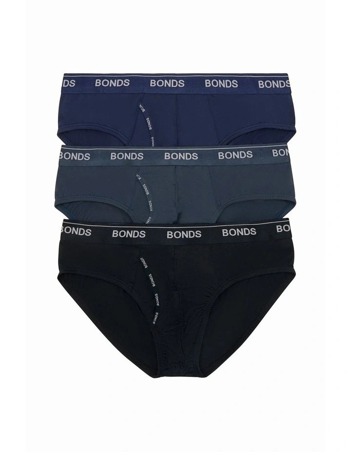 Guy Front Microfiber Brief 3 Pack in Black
