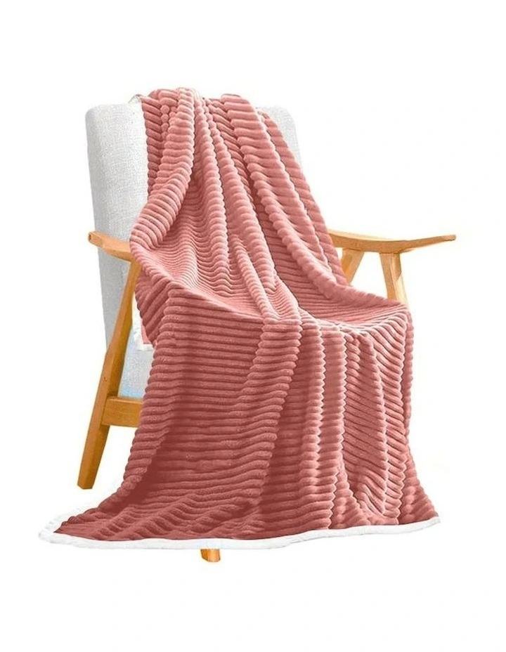 Thick Throw Blanket in Pink