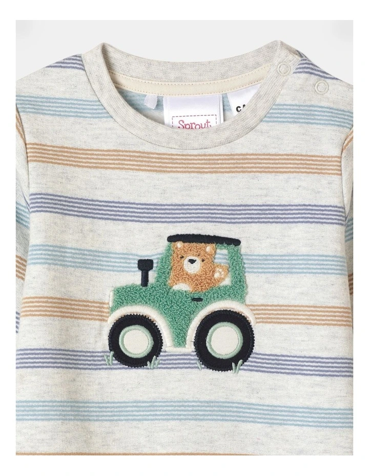 Stripe Coverall in Grey Marle