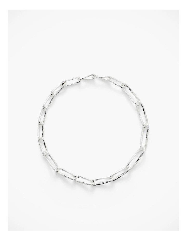 Textured Gradient Link Necklace in Silver