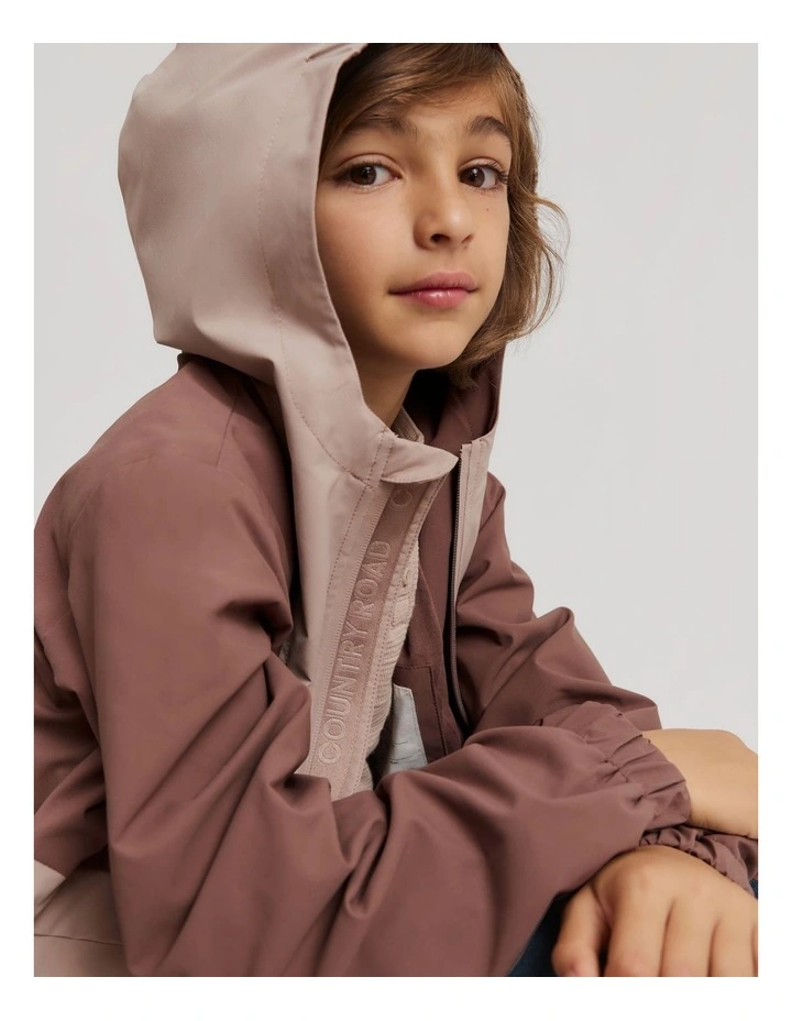 Zip Rain Jacket in Chocolate