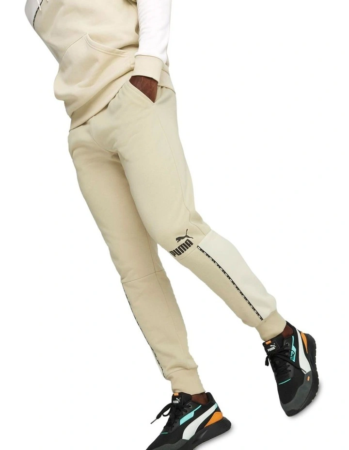 ESS BLOCK x TAPE Sweatpants Fleece in Beige