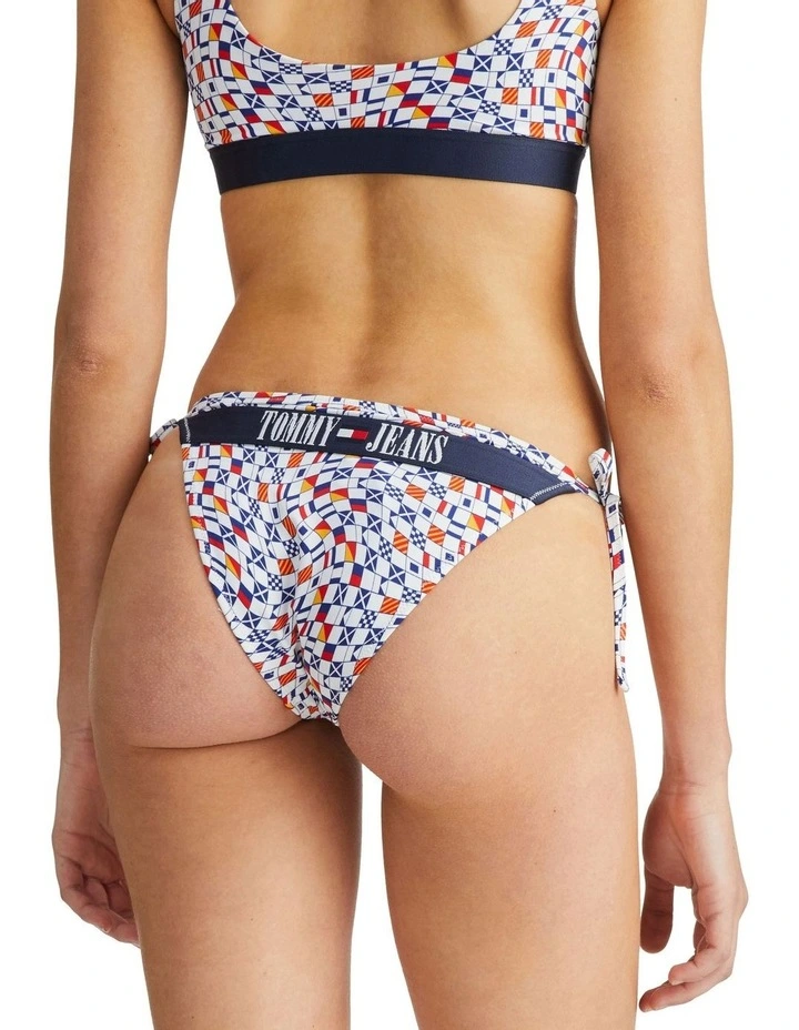 String Tie Print Bikini Bottoms in Blue
