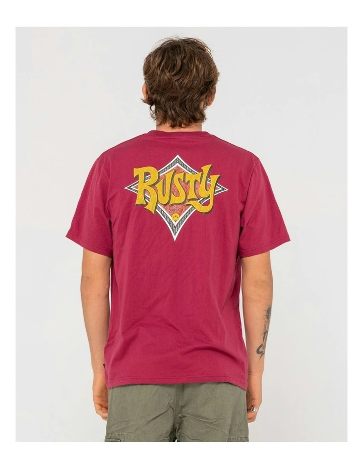 Twisted Diamond Short Sleeve Tee in Red