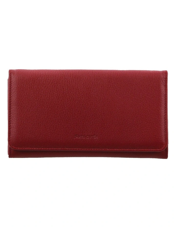 Italian Leather Multi-Compartment Wallet in Red