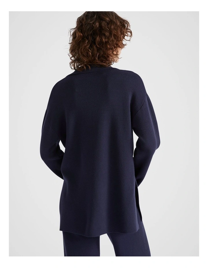 Double Knit Slouch Polo Shirt in Midnight Sky