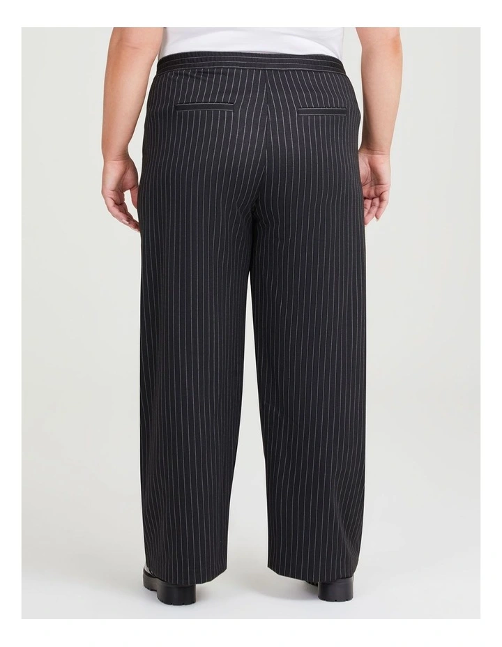 Pinstripe Straight Leg Pant in Black