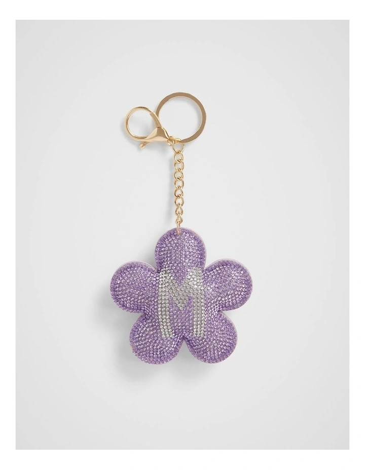 Daisy Initial "M" Keyring in Purple
