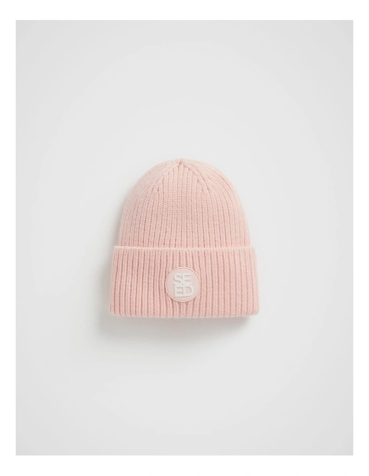 Rib Beanie in Dusty Rose