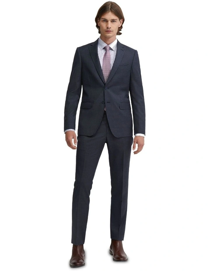 Auden Checked Wool Suit Jacket in Gunmetal Check