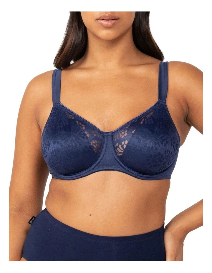 Lacy Minimiser Bra in True Navy
