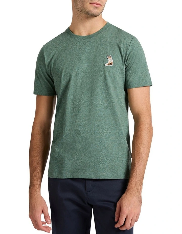 Fox-ic Badge Tee in Moss Marle