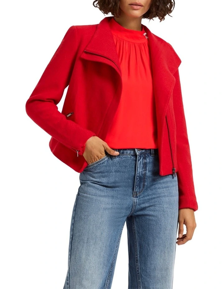 Lani Felted Wool Jacket in Bad Blood