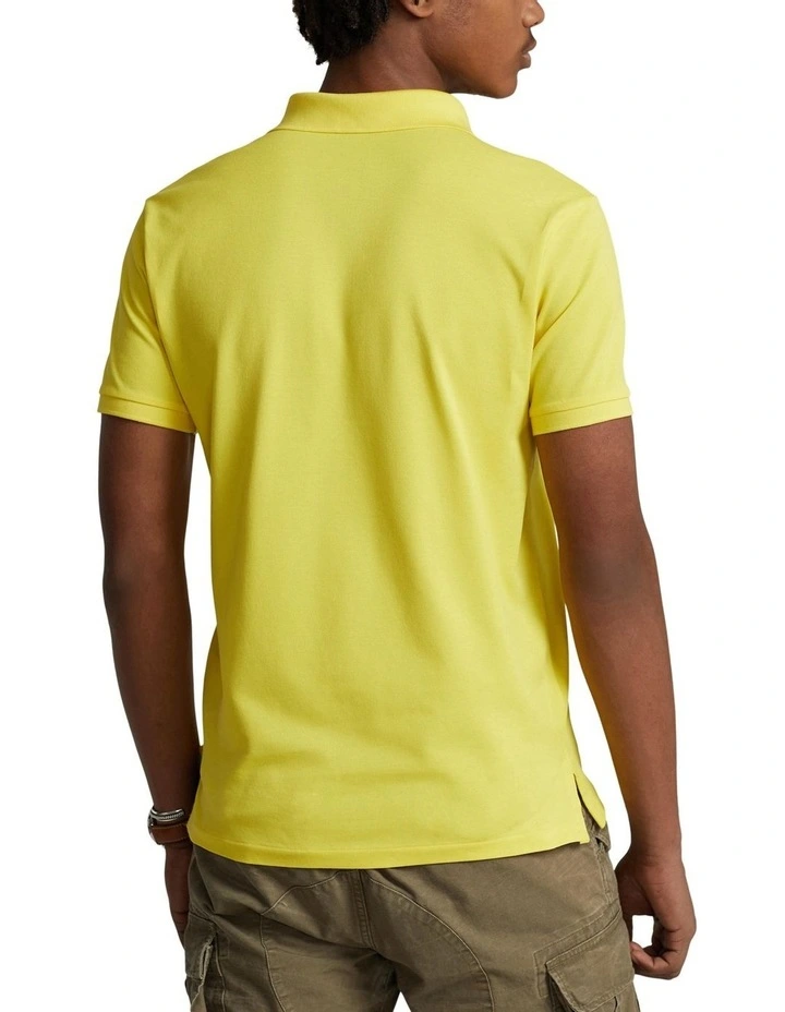 Custom Slim Fit Stretch Mesh Polo Shirt in Yellow