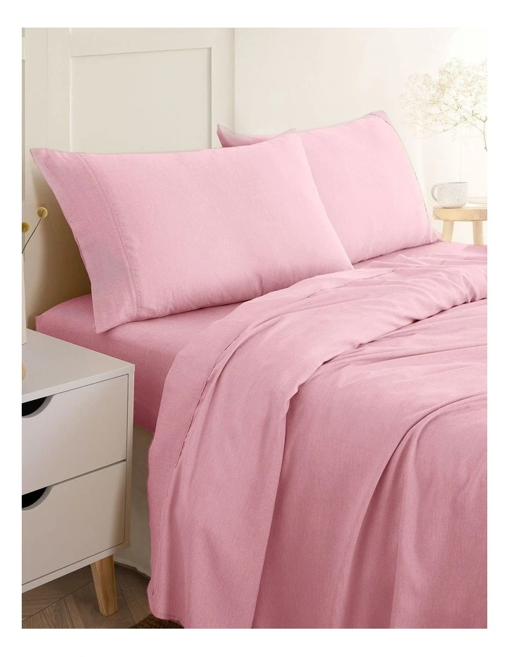 Luxury Linen Queen Sheet Set in Mauve