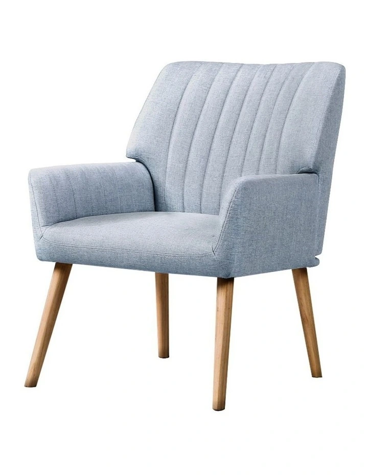 Sebastini Armchair Fabric in Blue Grey