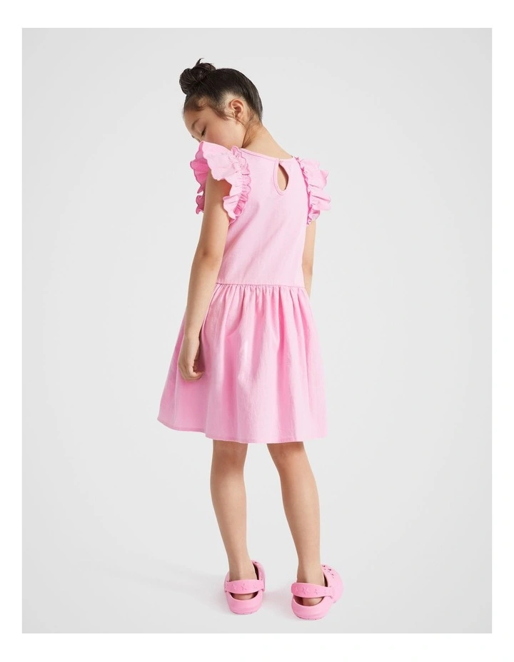Splice Scollop Dress in Pink