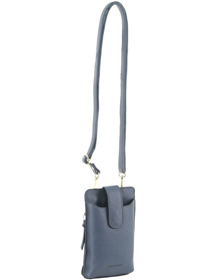 Leather Phone Bag in Teal