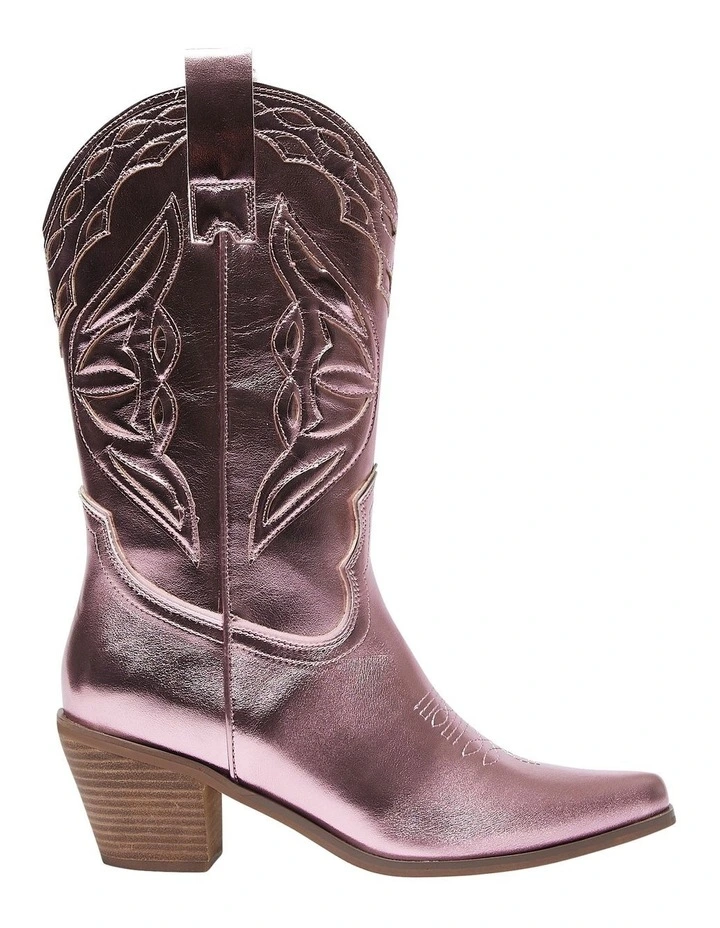 Rodeo Western Boots in Ice Pink Metallic