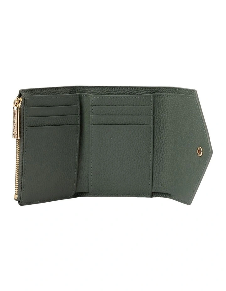 Naomi Leather Small Wallet in Sage
