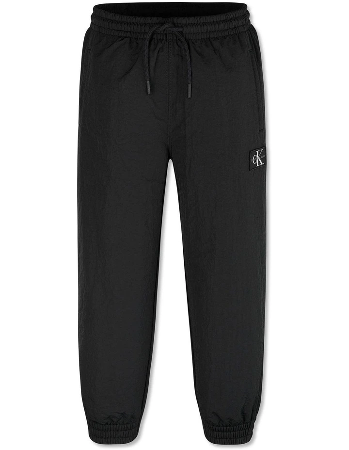 Mix Media Monochrome Jogger in Black