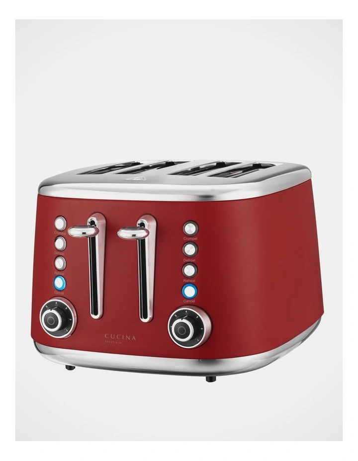 Retro 4 Slice Toaster Red CT004R