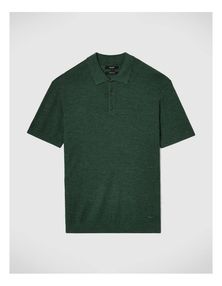 Knitted Polo Shirt in Hunter