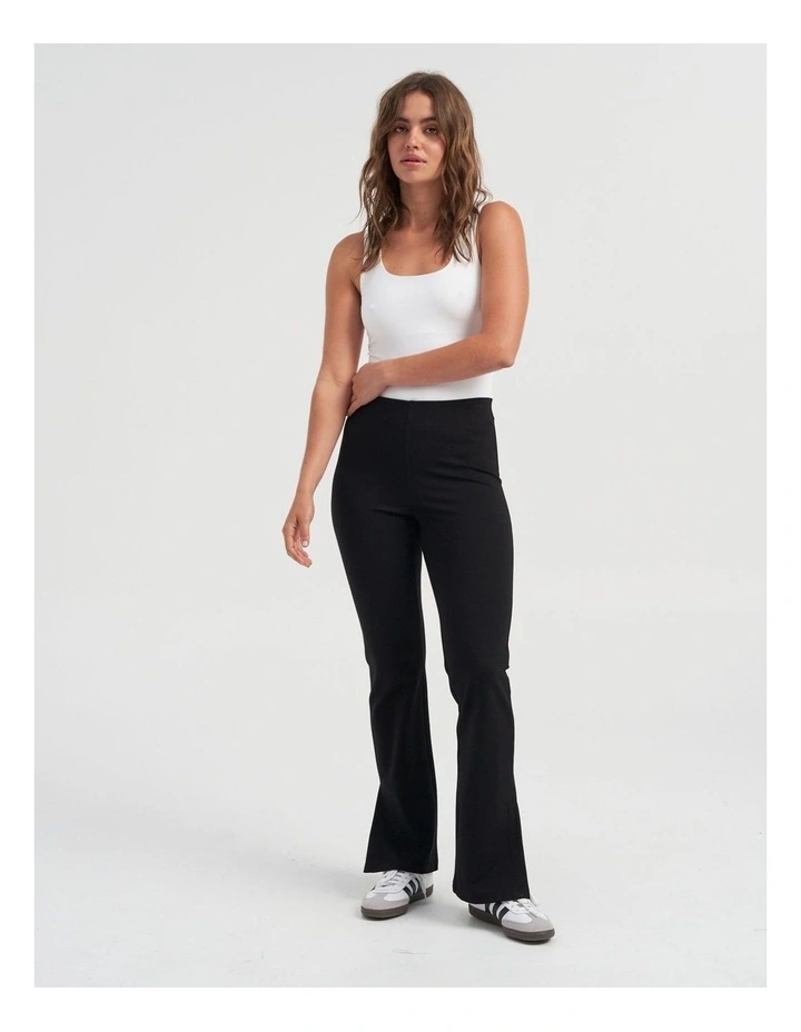 Cally Flared Pants with Slit in Black
