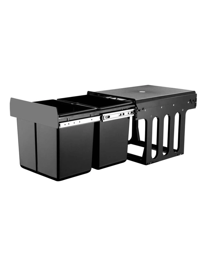 Pull Out Bin Kitchen Double Basket 2X15L In Black