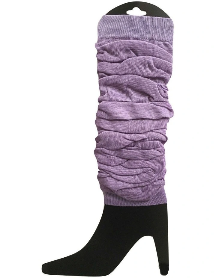 Knitted Leg Warmers 6 Pack in Lilac