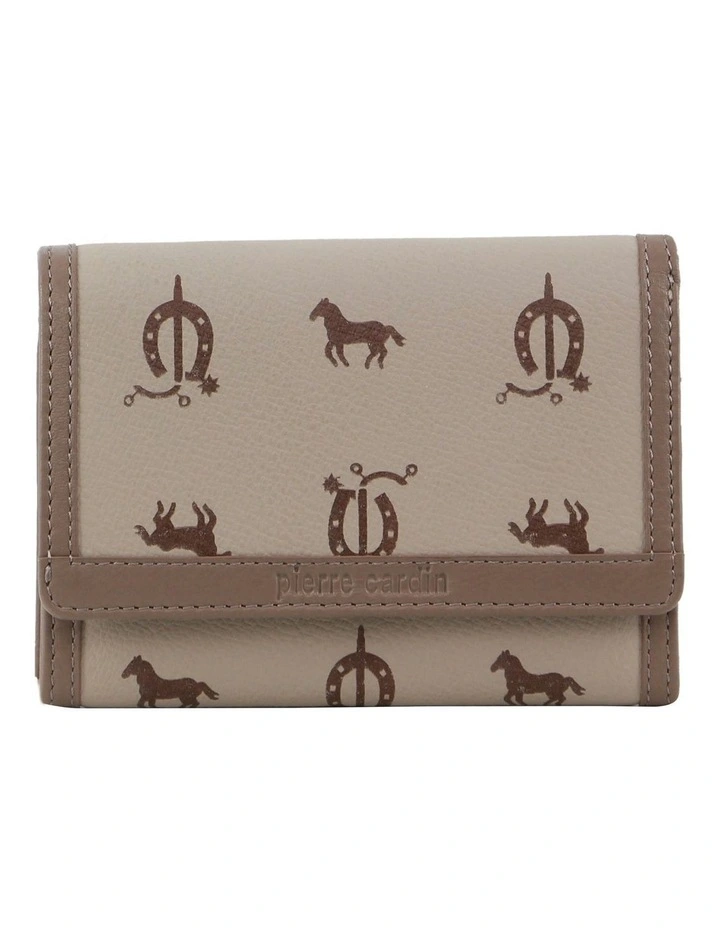 Bi-Fold Flap Wallet in Beige