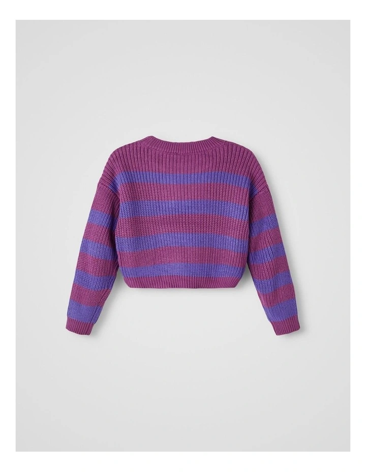 Riony Boxy Cropped Knit in Hyacinth Violet