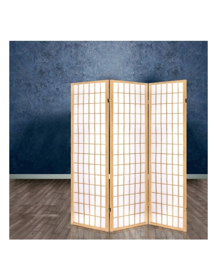 3 Panel Room Divider Screen 131x179cm in Natural