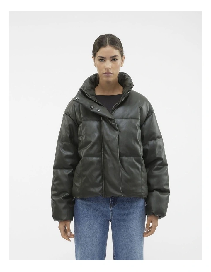 Naomi Short Coated Jacket in Peat