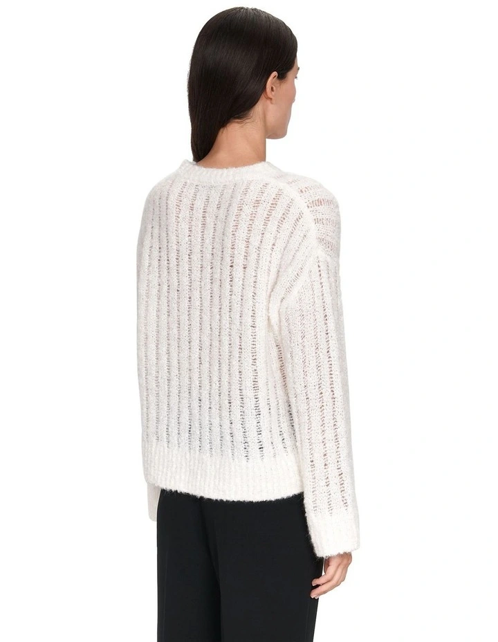 Boucle Mohair Sweater in Winter White