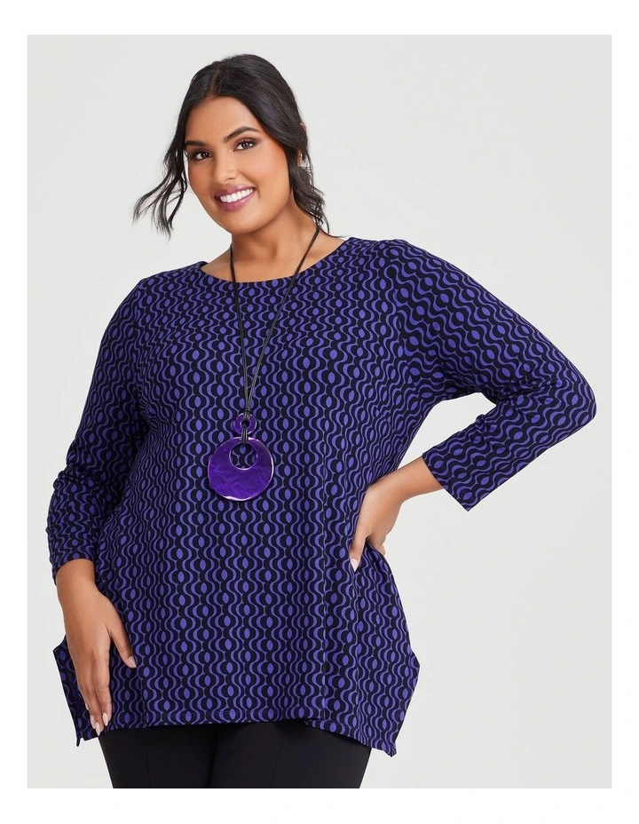 Natural Geo Mod Top in Print